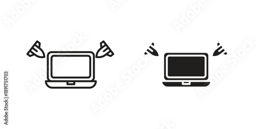 Ddos icon vector Illustration and outline Icons. vector silhouette.