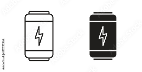 Energy drink icon vector Illustration and outline Icons. vector silhouette.