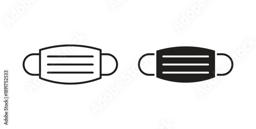 Face mask icon vector Illustration and outline Icons. vector silhouette.