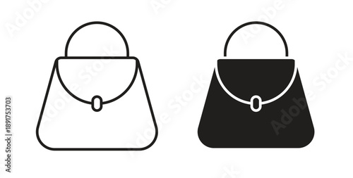 Handbag icon vector Illustration and outline Icons. vector silhouette.