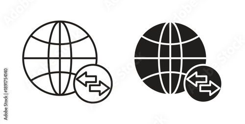 Import and export icon vector Illustration and outline Icons. vector silhouette.
