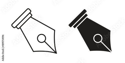 Ink pen icon vector Illustration and outline Icons. vector silhouette.