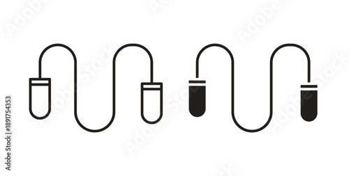Jump rope icon vector Illustration and outline Icons. vector silhouette.