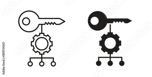 Key factor icon vector Illustration and outline Icons. vector silhouette.