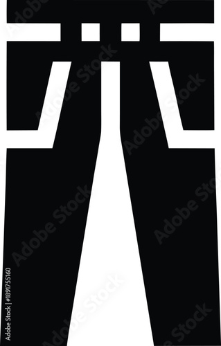 pants jeans silhouette vector illustration on transparent background