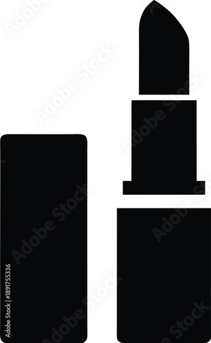 lipstick silhouette vector illustration on transparent background