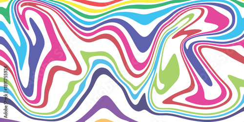 Abstract Colorful Marble Liquefy Background with Vibrant Wavy Fluid Lines Vector.