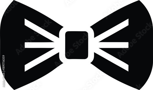 bow tie silhouette vector illustration on transparent background