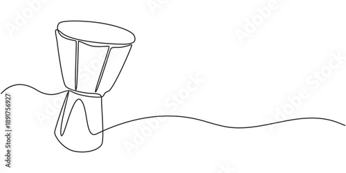continuous line drawing of Snare Drum Tamtam vector icon. Musical instrument single line for decoration, design, invitation jazz festival, music shop, Single line art illustration of Tamtam,T amtam