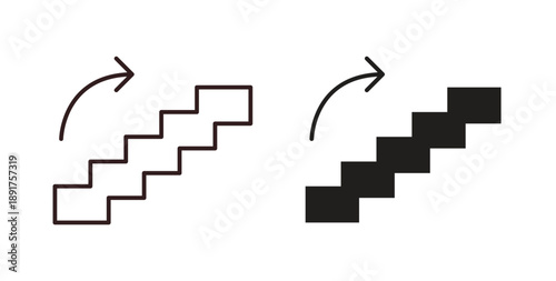 Next steps icon vector Illustration and outline Icons. vector silhouette.