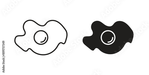 Omelet icon vector Illustration and outline Icons. vector silhouette.