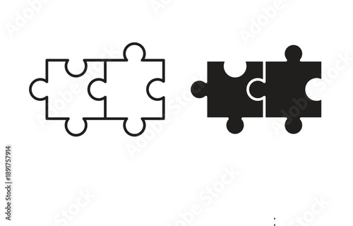 Puzzle icon vector Illustration and outline Icons. vector silhouette.