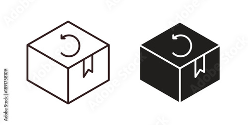 Return purchase icon vector Illustration and outline Icons. vector silhouette.