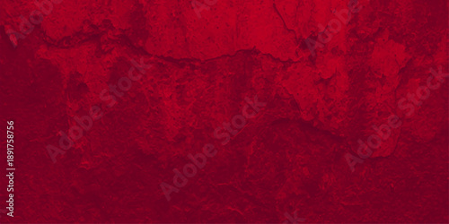 A dark vintage red paint texture with a grungy aged pattern and dirty surface creates a weathered paper backdrop for artistic christmas card design