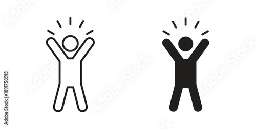 Self confidence icon vector Illustration and outline Icons. vector silhouette.