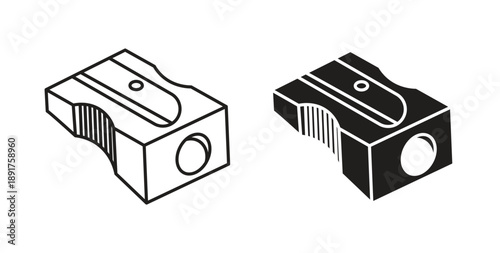 Sharpener icon vector Illustration and outline Icons. vector silhouette.