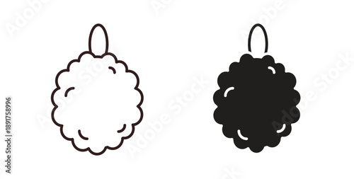 Shower sponge ball icon vector Illustration and outline Icons. vector silhouette.