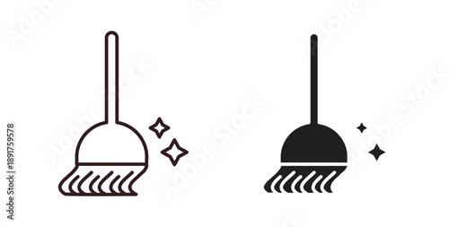 Sweeping icon vector Illustration and outline Icons. vector silhouette.