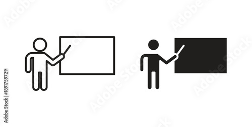 Teaching icon vector Illustration and outline Icons. vector silhouette.