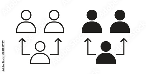 Third party icon vector Illustration and outline Icons. vector silhouette.