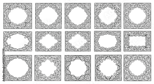 Collection of vintage ornate oval and rectangular picture frames