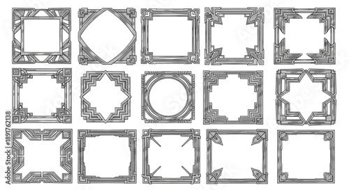 Collection of ornate vintage picture frames with intricate designs