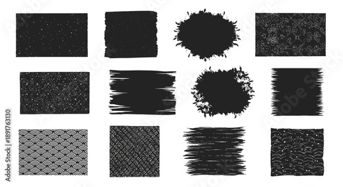 Collection of various textured black and grunge backgrounds