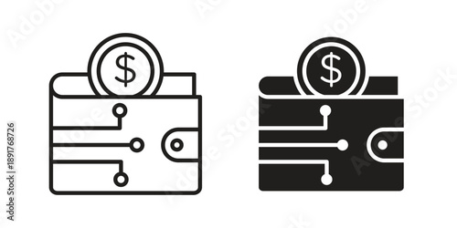 Cryptocurrency wallet icon vector design. Vector elements for infographic web