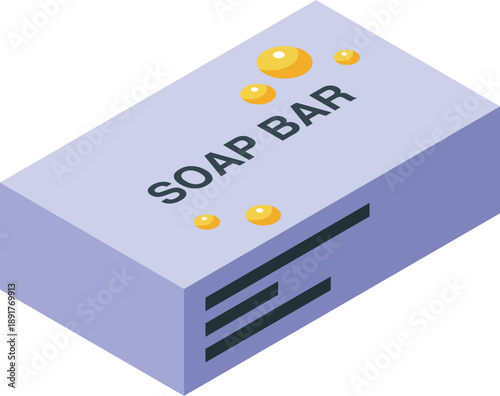 Soap bar with bubbles floating above it, representing cleanliness, hygiene, and bathroom essentials