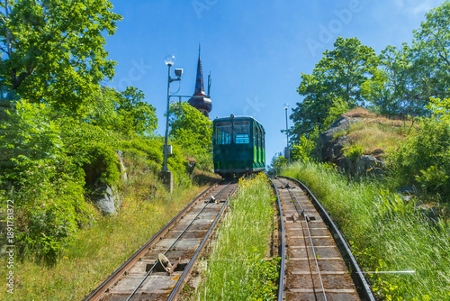 Photography Small funicular in the Skansen Park in Stockholm, Sweden