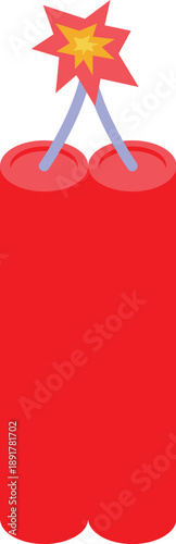 Two red dynamite sticks with a short, burning fuse, about to create a powerful explosion