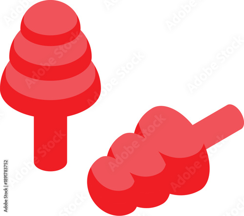 Red earplugs provide effective noise reduction, safeguarding hearing in various noisy settings