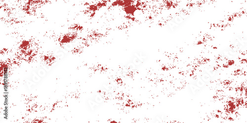 A vibrant red watercolor ink splat creates a grunge paint texture background with an artistic blood splatter design on a decorative paper pattern backdrop
