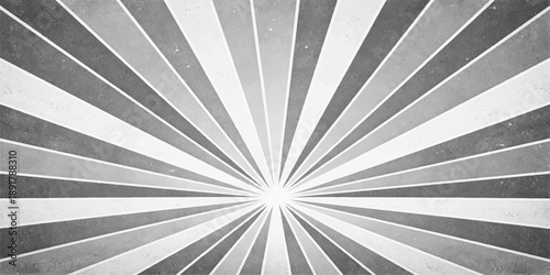 Vintage grunge sunburst wallpaper featuring a radial pattern of abstract blue and brown rays on an old paper texture vector illustration backdrop