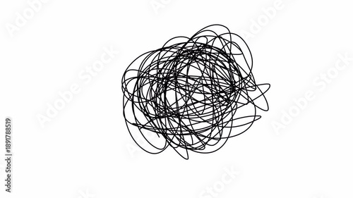 Confusion concept one line drawing animation. Video clip with alpha channel.