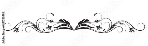 Ornament with roses flowers. Text divider. Decorative element for decor and text greeting or invitation card design.