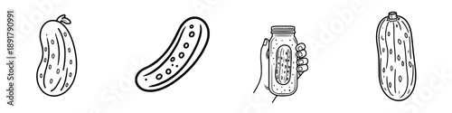 Elegant Pickle, Picker, Simplistic Line Art