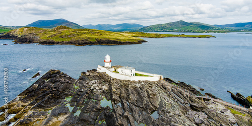 Картината върху платно Beautiful aerial view of Valentia Island Lighthouse at Cromwell Point