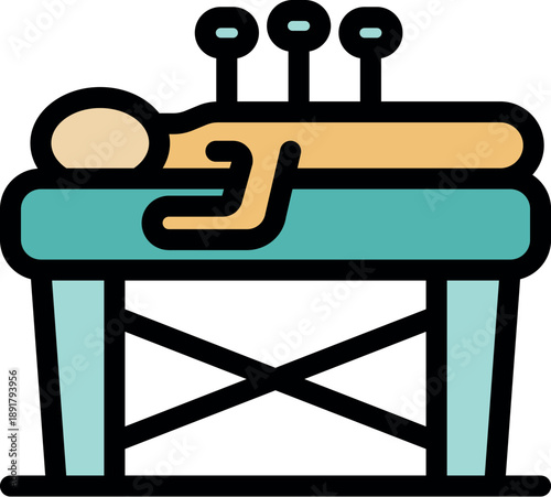 Patient lying on massage table receiving acupuncture treatment, promoting relaxation and wellness