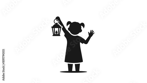 Little girl holding a birdcage with a bird inside.