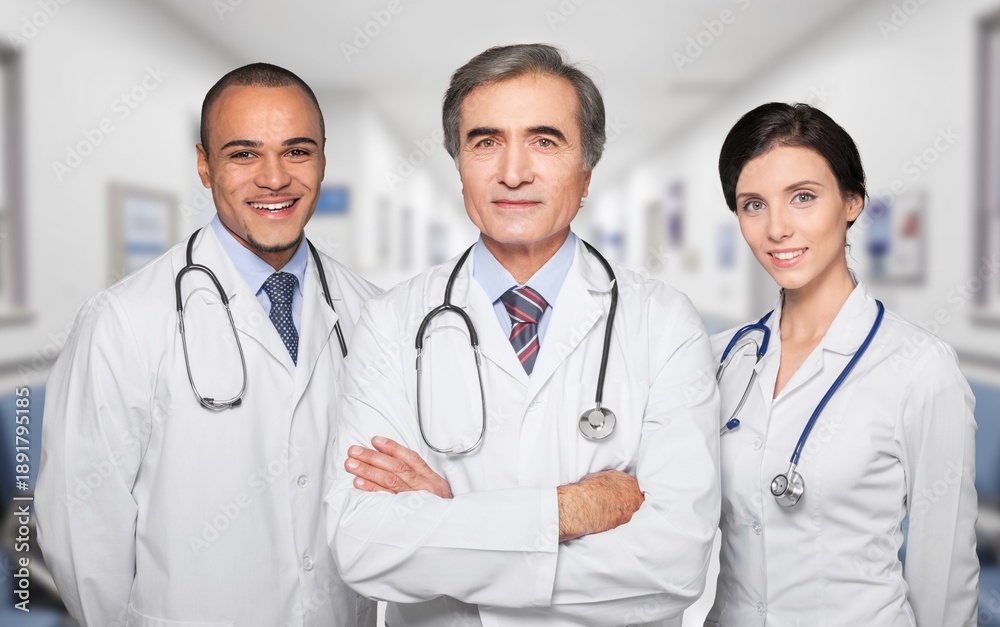 Fototapeta premium Doctors Standing in modern Hospital room