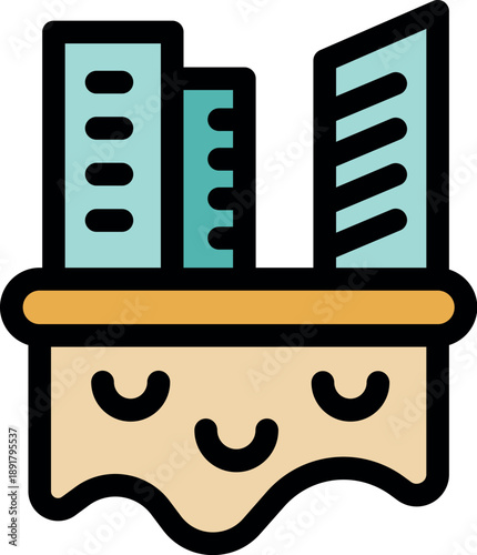 Seismic activity causing damage to urban environment, with buildings collapsing and ground shaking violently
