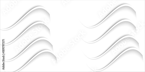 abstract background vector white and gray tone, wave overlapping with shadow modern concept, space for text or message web and book design