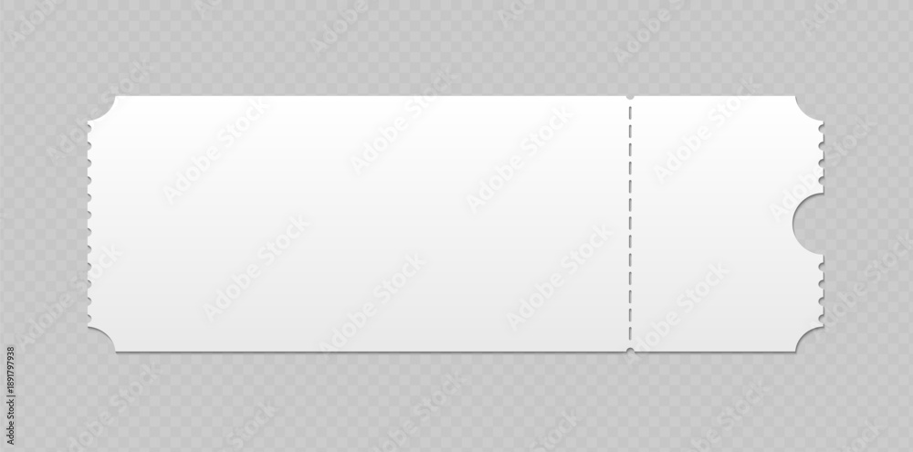 Φωτογραφία Blank white ticket or coupon template with perforated edge