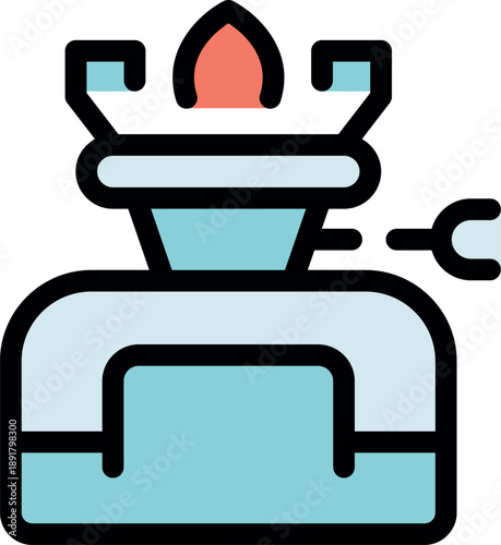 Portable camping stove providing a controlled flame for cooking in outdoor environments