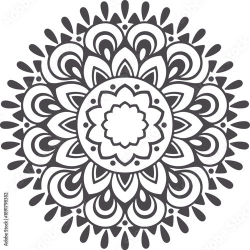 Traditional Geometric Mandala Ornament for Spiritual Art