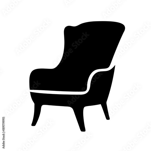 Classic black wingback chair