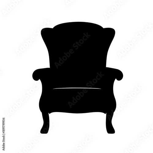 Elegant armchair with high back