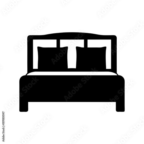 Modern bed with decorative headboard