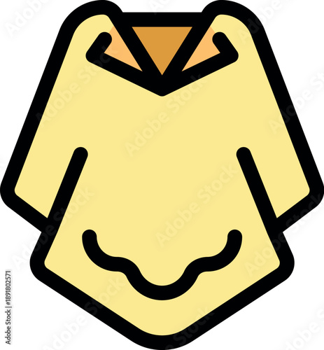 Warm poncho protecting from cold weather, ideal for outdoor activities during winter